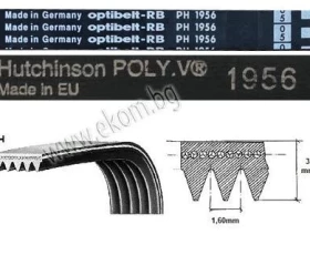 Снимка на 116LG184 Ремък 1956мм H7 гумен