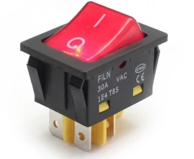 Снимка на 446КМ80 Ключ светещ KCD4 30A червен